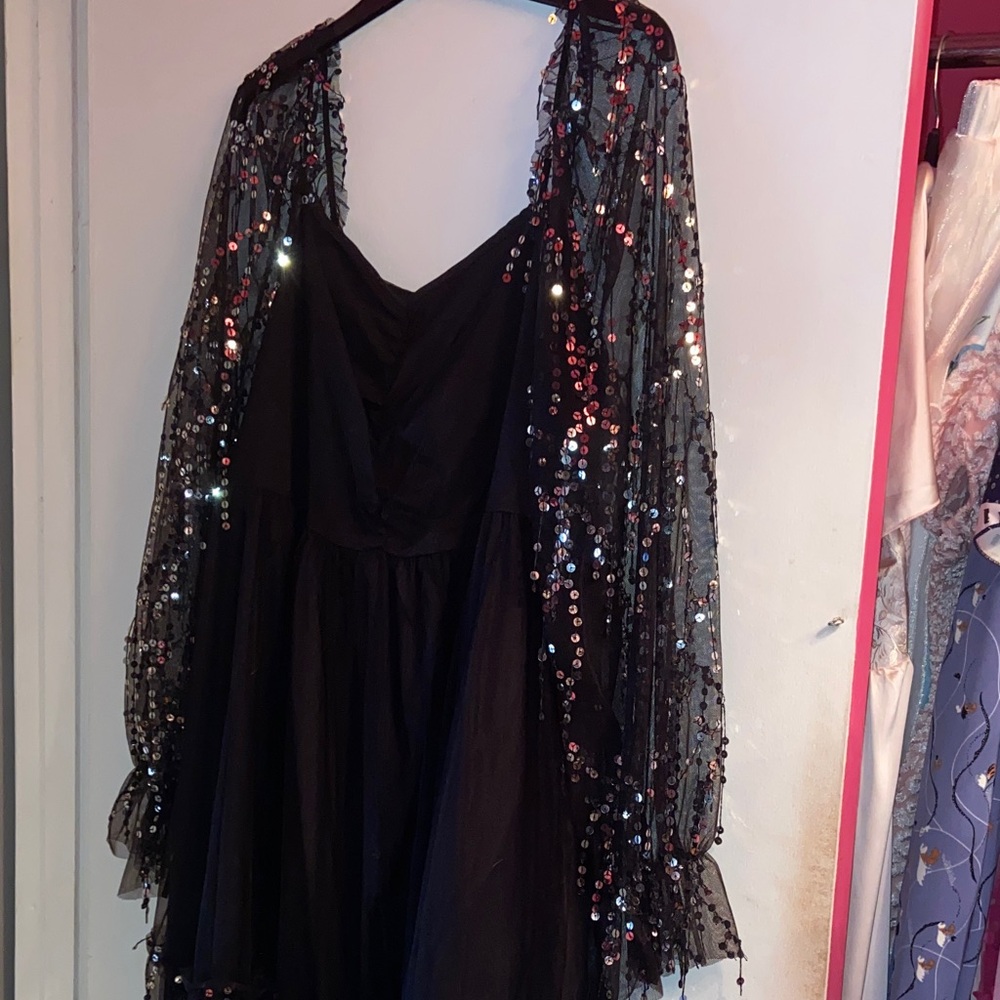 SHEIN Black Dress with Sequin Details